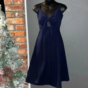 Women’s Yidarton Dress Size S Navy Blue Tie Front Cutout